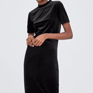 Zara Velvet High Neck Dress